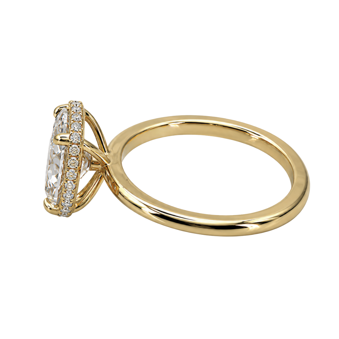 Gold Lab Oval Diamond Solitaire Engagement Ring
