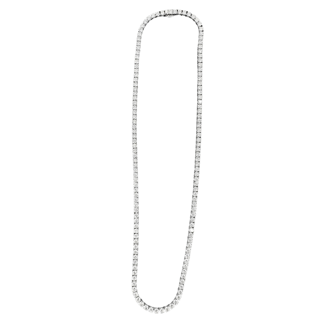 White Gold 17 Inch Diamond Tennis Necklace