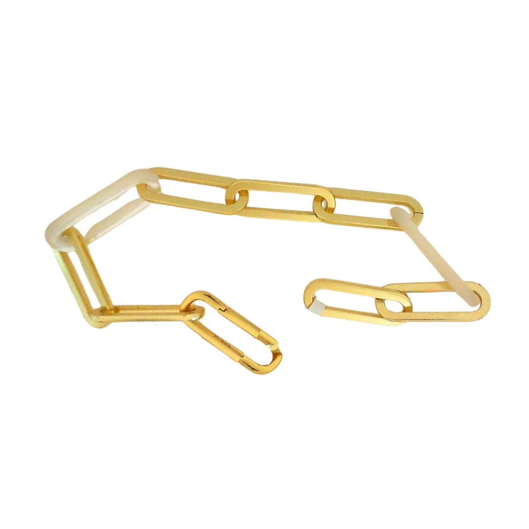 Oval Link Mother of Pearl Silver Bracelet