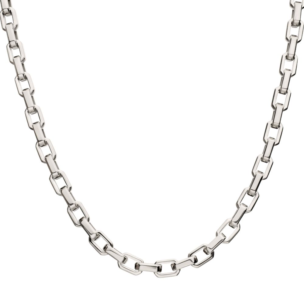 White Stainless Steel Open Link Necklace