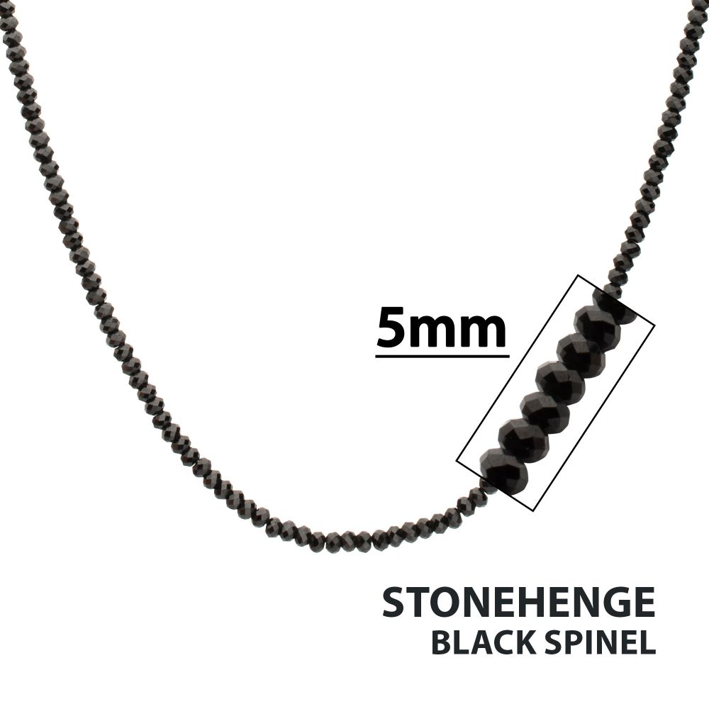 Faceted Black Spinel Bead Necklace