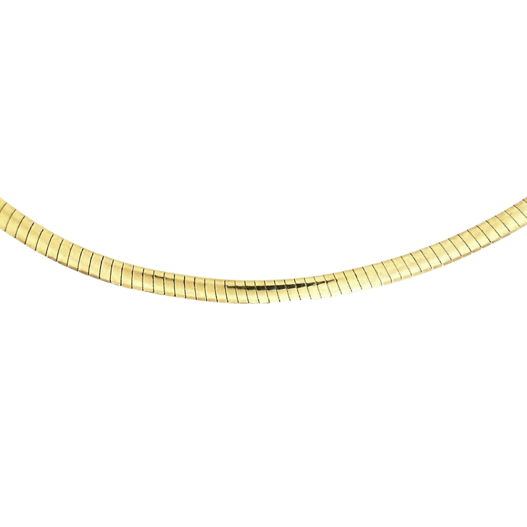 18 Inch Reversible Diamond Cut Omega Necklace