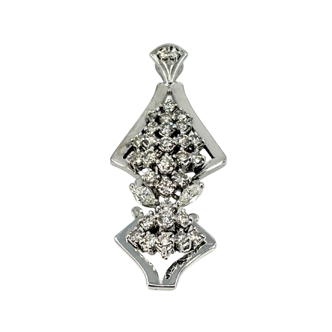 White Gold Geometric Diamond Necklace