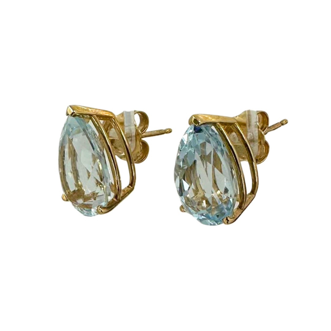 Yellow Gold Aqua Studs