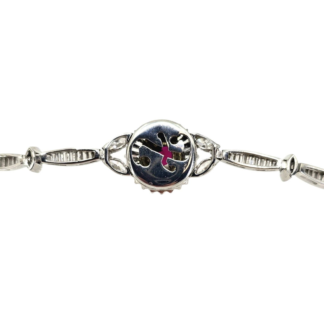 White Platinum Ruby and Diamond Bracelet
