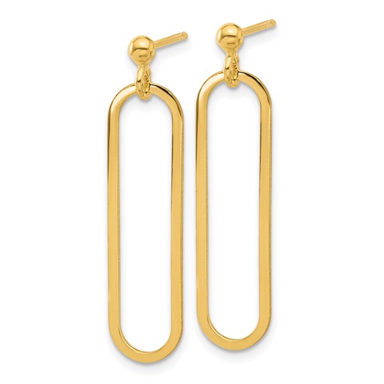 Yellow Sterling Silver Paperclip Earrings