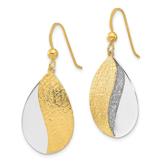 Gold Tone Sterling Silver Radiant Essence Dangle Earrings