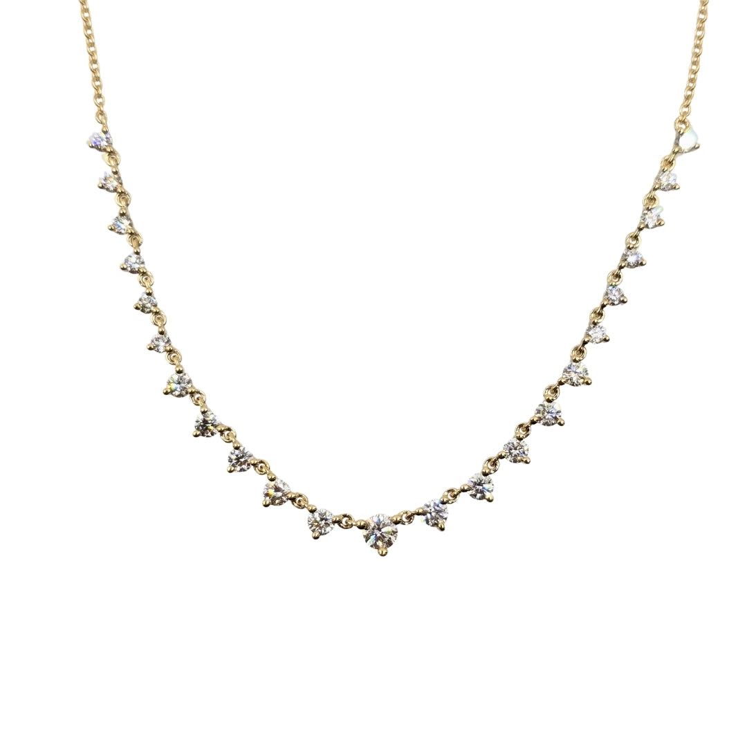 Round Diamond Station Necklace