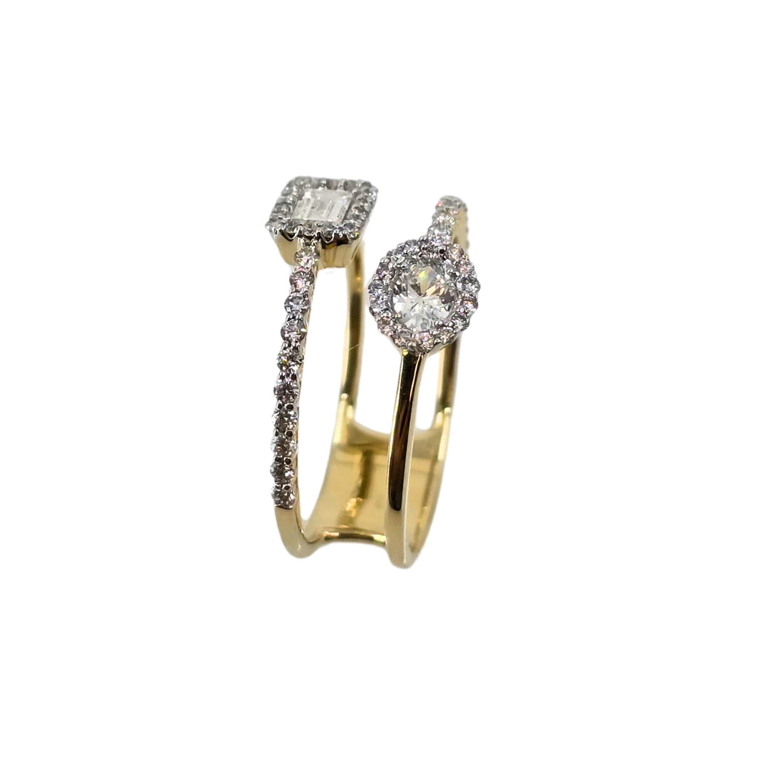 Yellow Gold Diamond Split Shank Ring