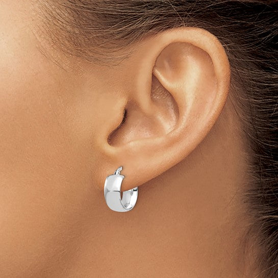 White Gold 6X15MM Hoops