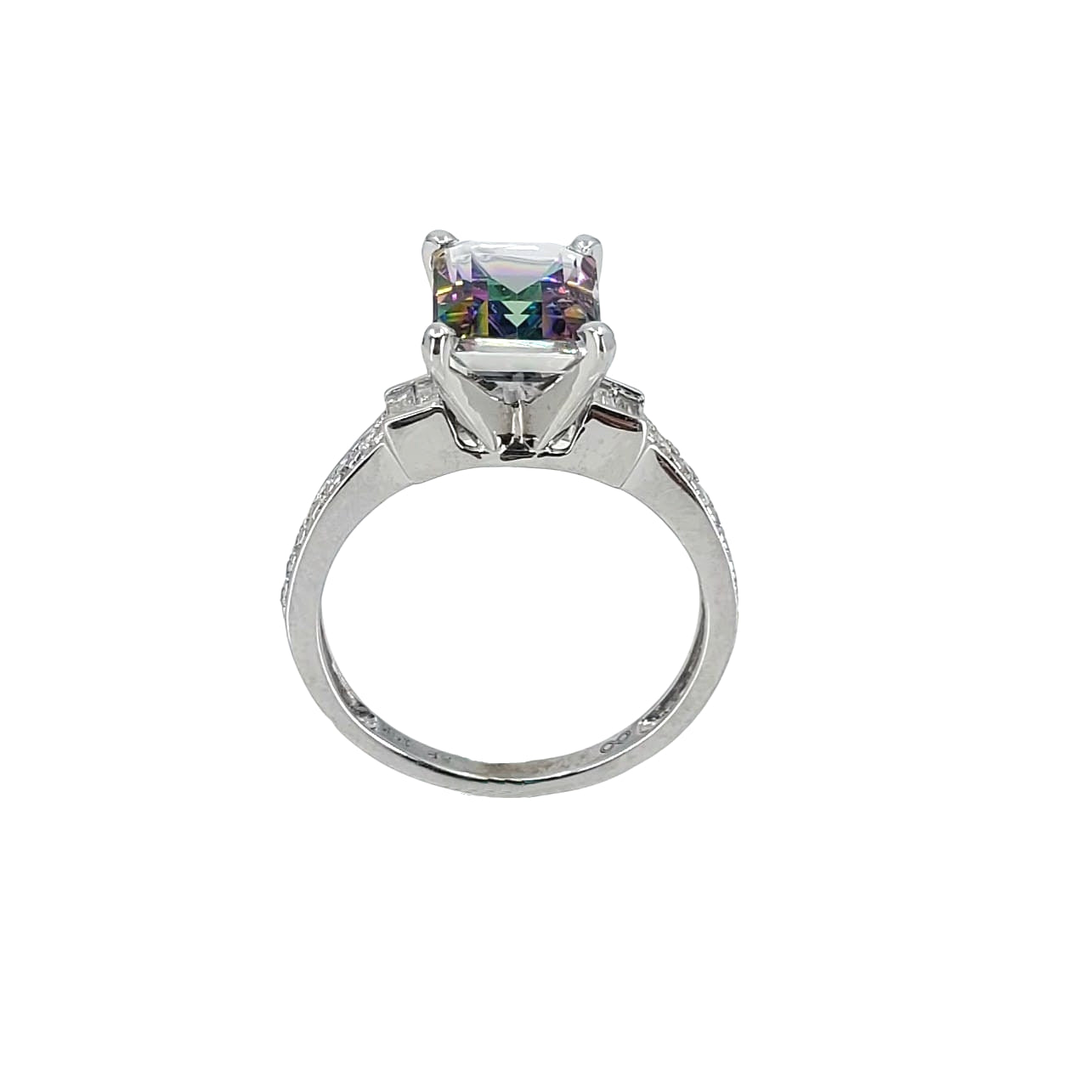 Vintage White Gold Diamond Cluster Engagement Ring