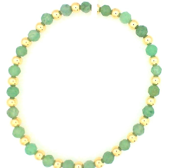 Gold Filled and Aventurine Beaded Bracelet