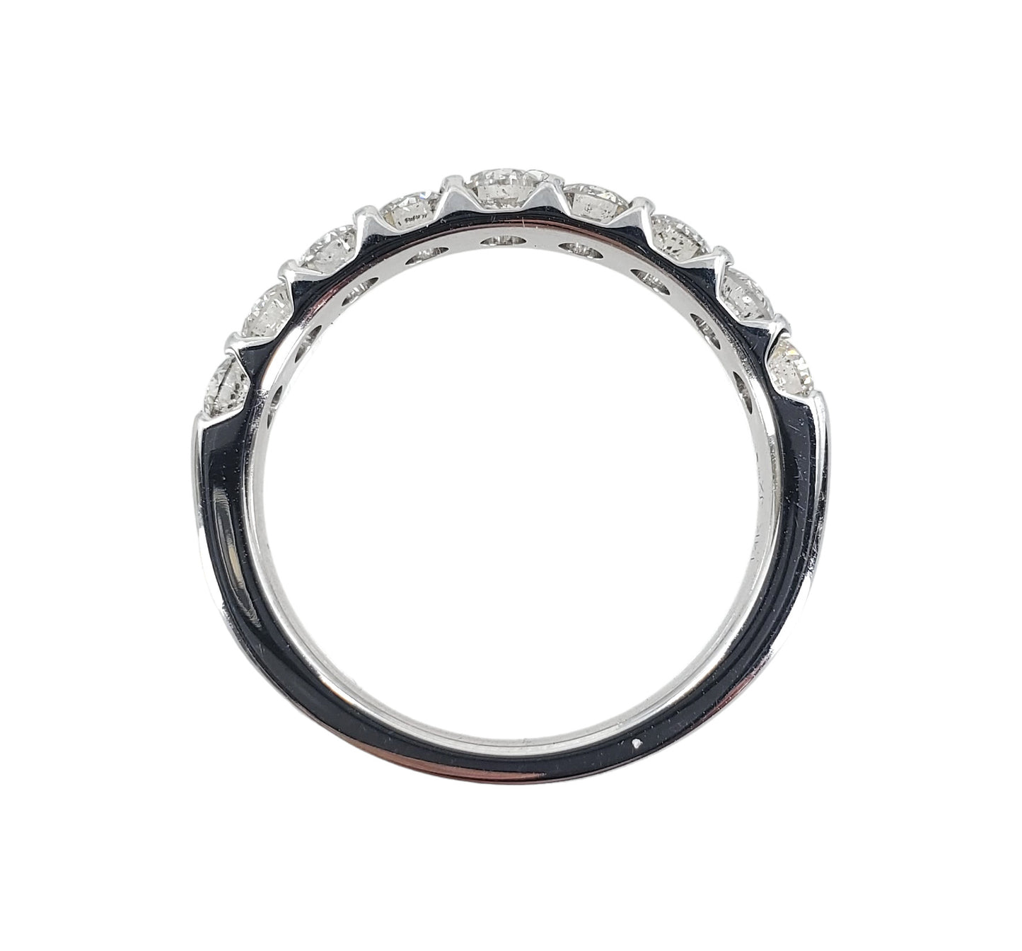 White Gold Round Diamond Shared Prong Wedding Band