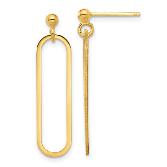 Yellow Sterling Silver Paperclip Earrings