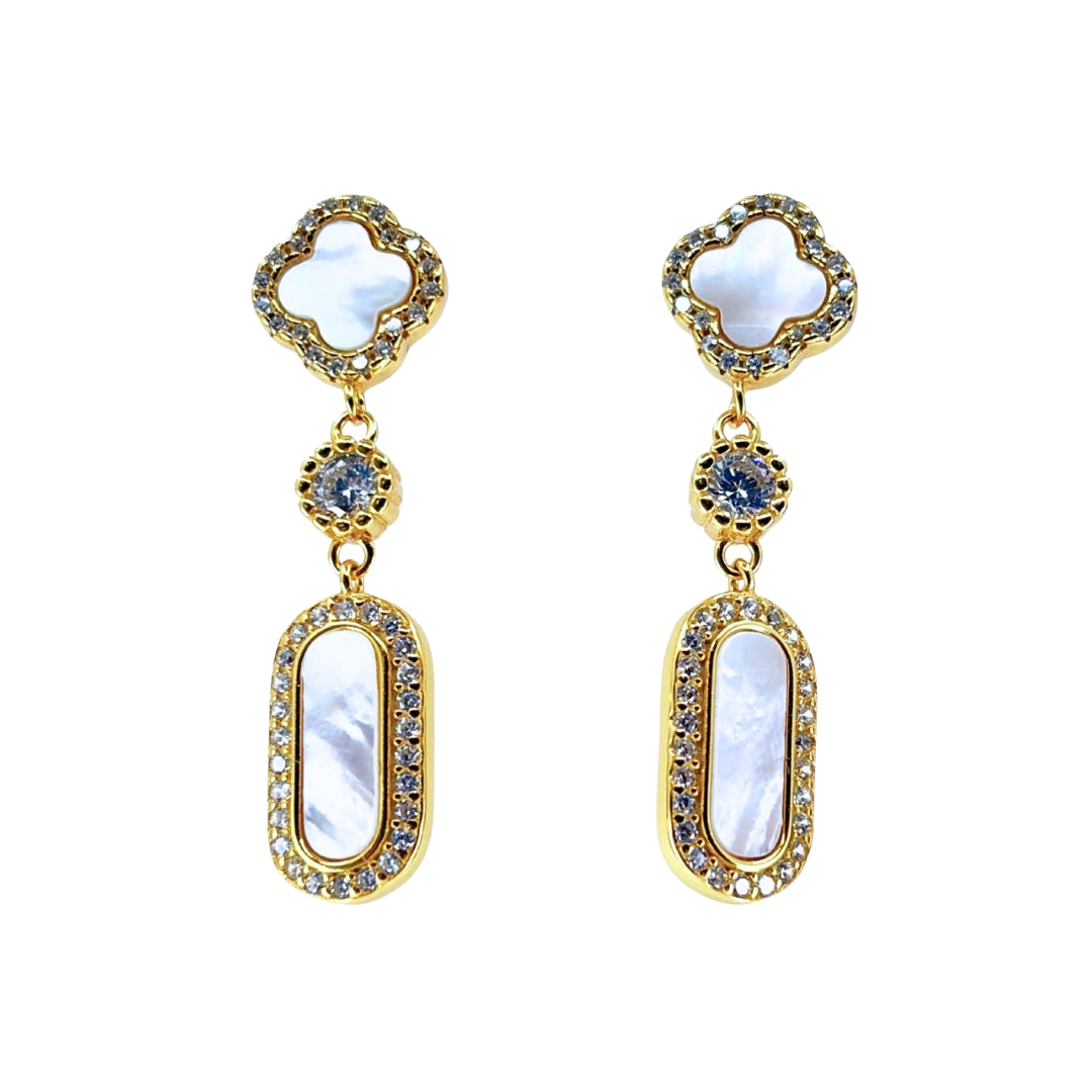 Mother of Pearl Clover Post Earrings