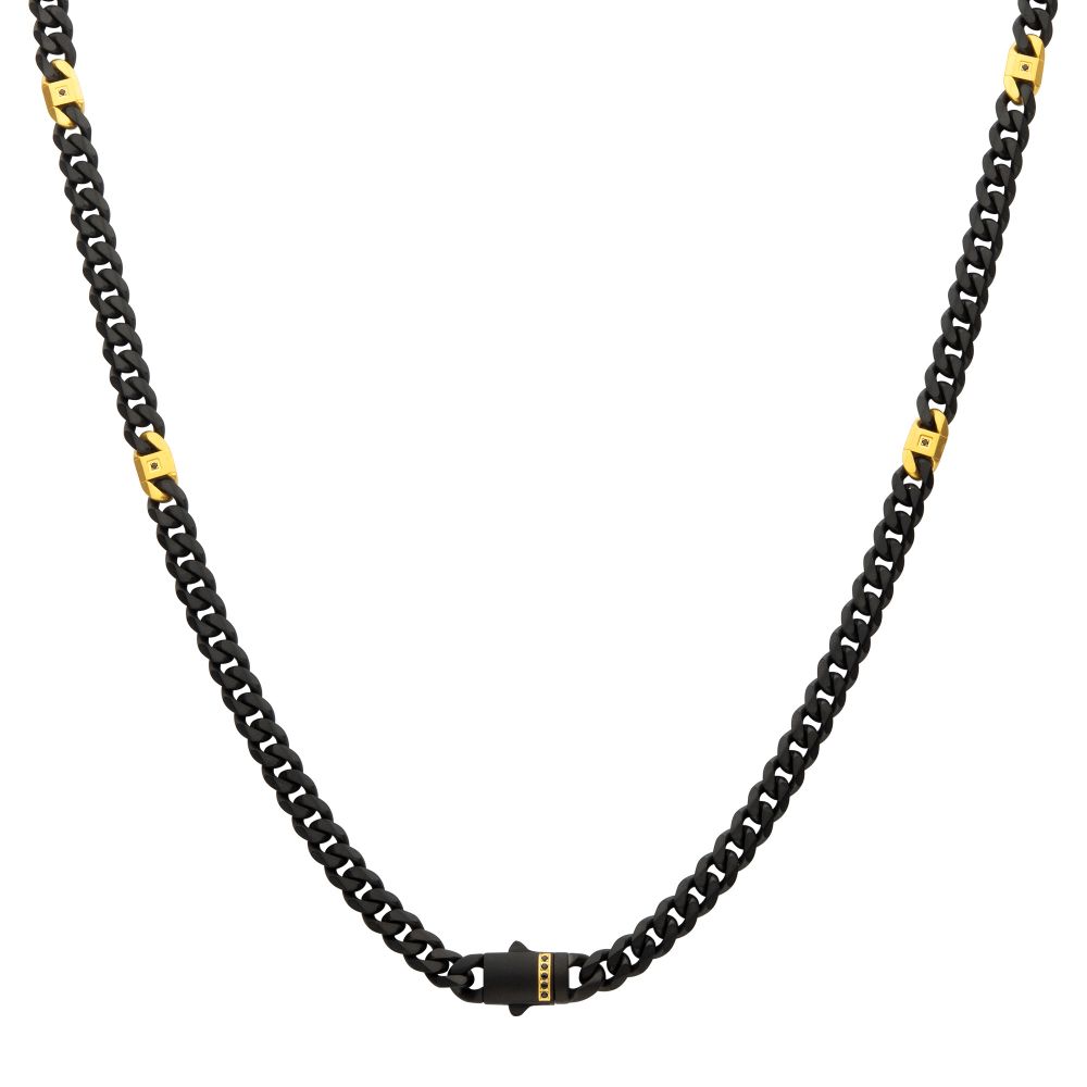Black and Gold Stainless Steel Kraken Necklace