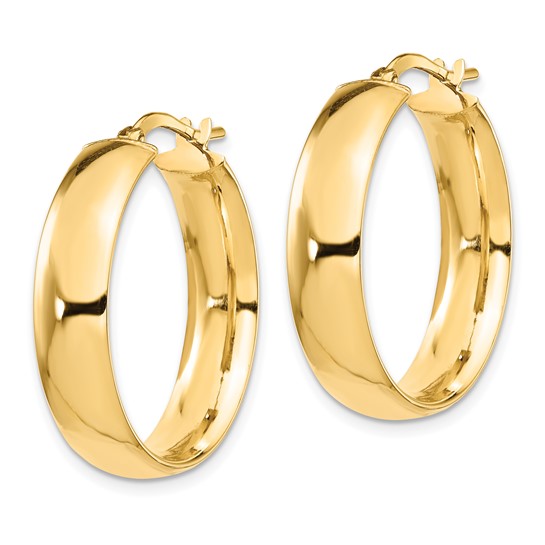 14 Karat Yellow Gold Medium Hoop Earrings