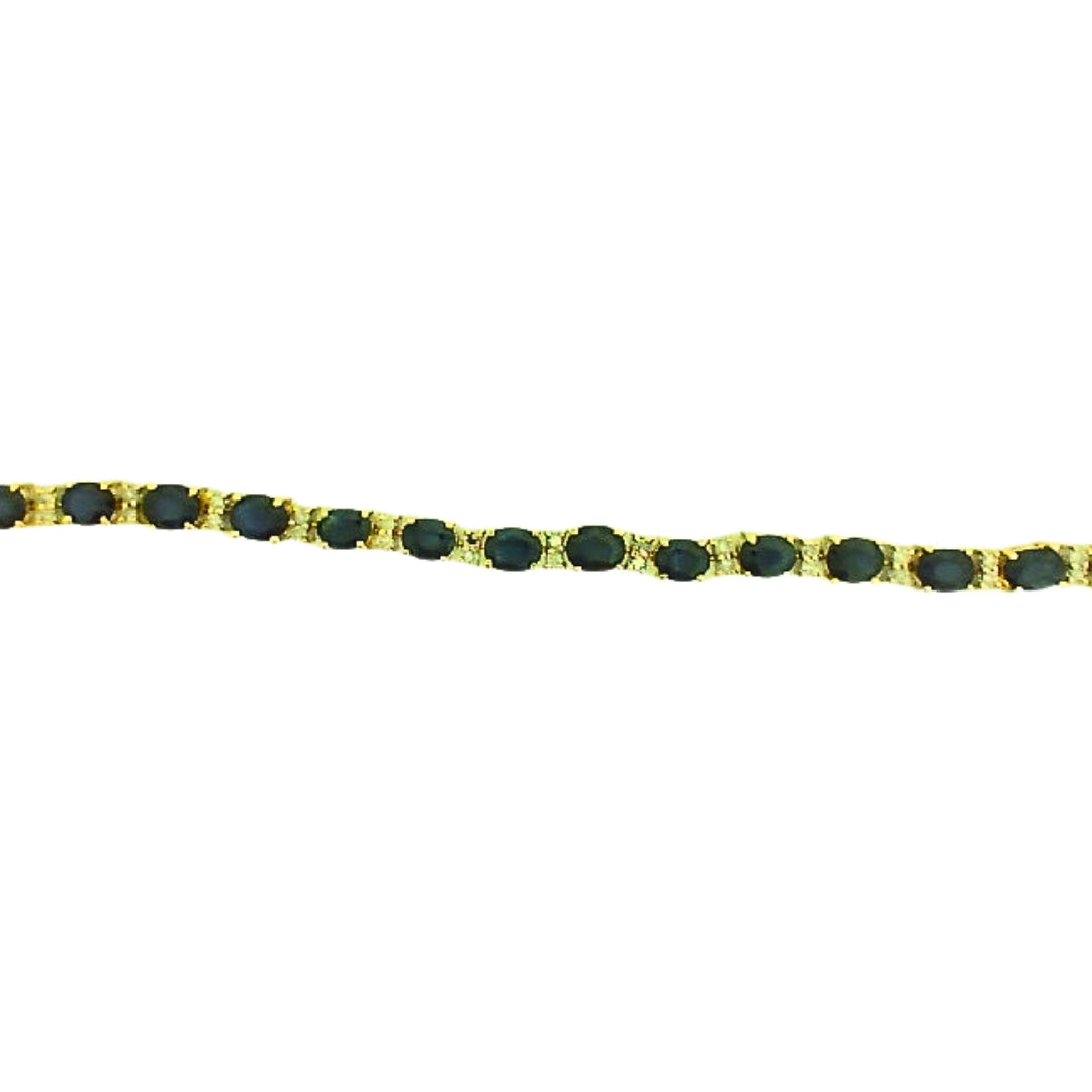 Yellow Gold Oval Sapphire Link Bracelet