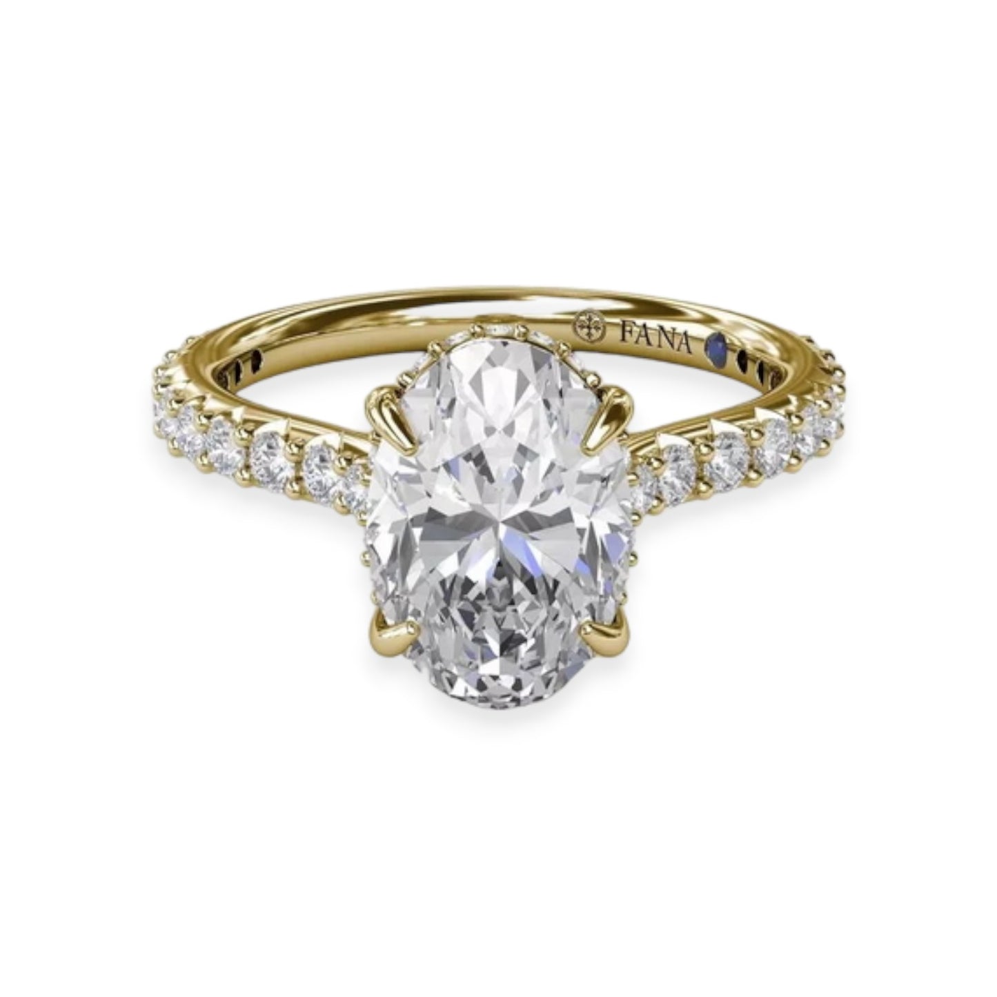 Yellow Gold Hidden Halo Engagement Ring