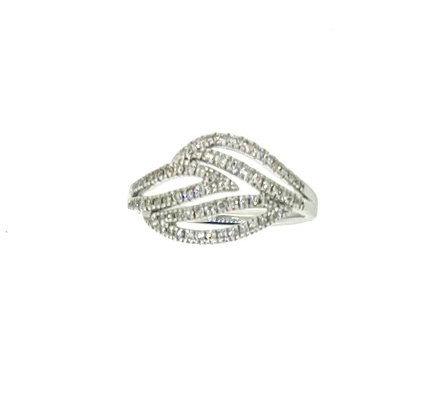 Polished White Gold Diamond Ring