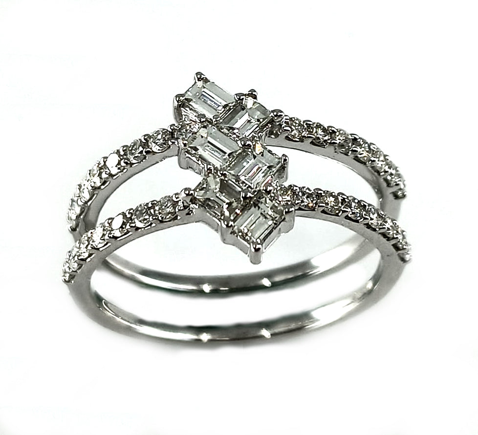 White Gold Twin Shank Ring