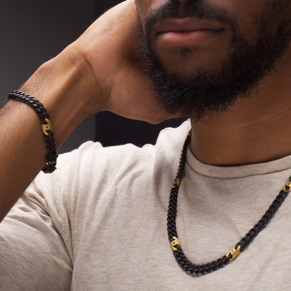 Black and Gold Stainless Steel Kraken Necklace