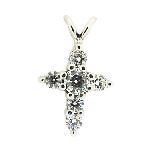 White Gold Diamond Cross Pendant