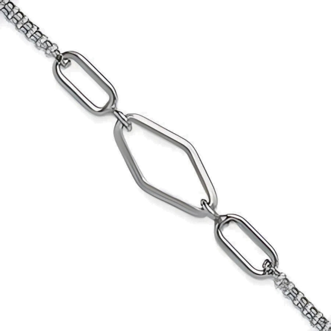 Sterling Silver Rhodium-Plated Two Strand Bracelet