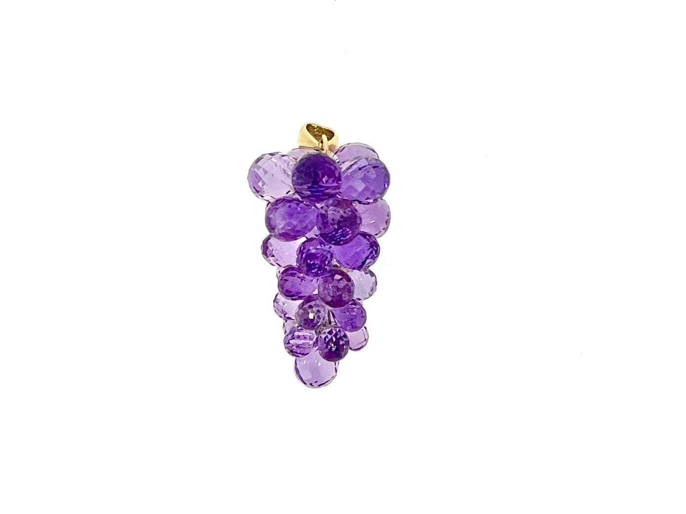 Yellow Gold Amethyst Grape Cluster Pendant