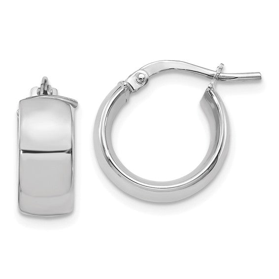 White Gold 6X15MM Hoops