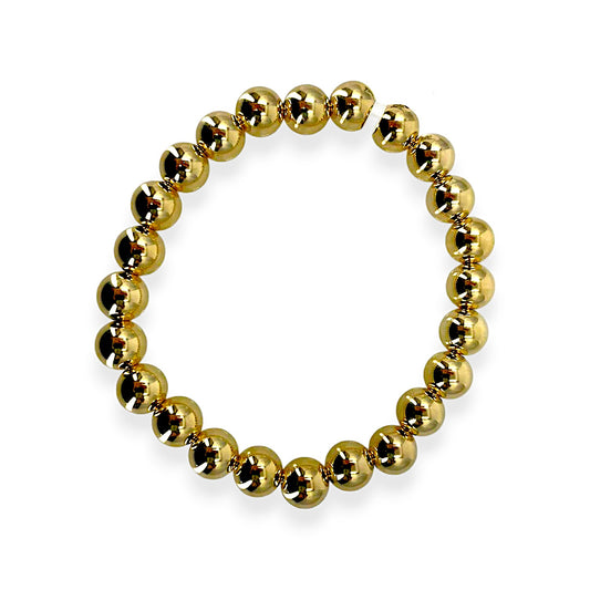 8MM Gold Filled Beaded Bracelet