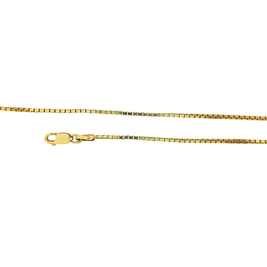Yellow Gold 20 Inch Box Necklace