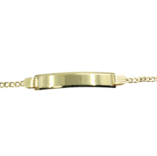 Yellow Gold 6 Inch Curb Link Baby Id Bracelet