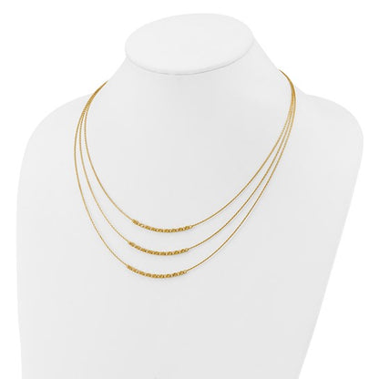 Yellow Gold Satin/Polish Fancy Link Necklace