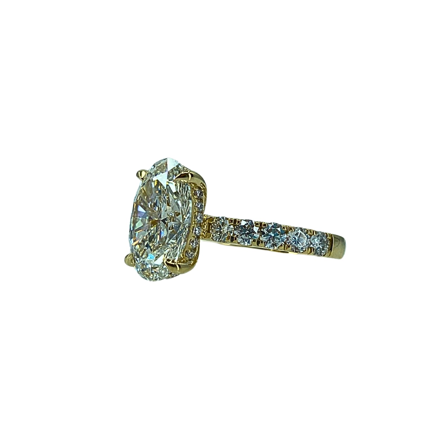 Oval Lab Diamond Contemporary Engagement Ring