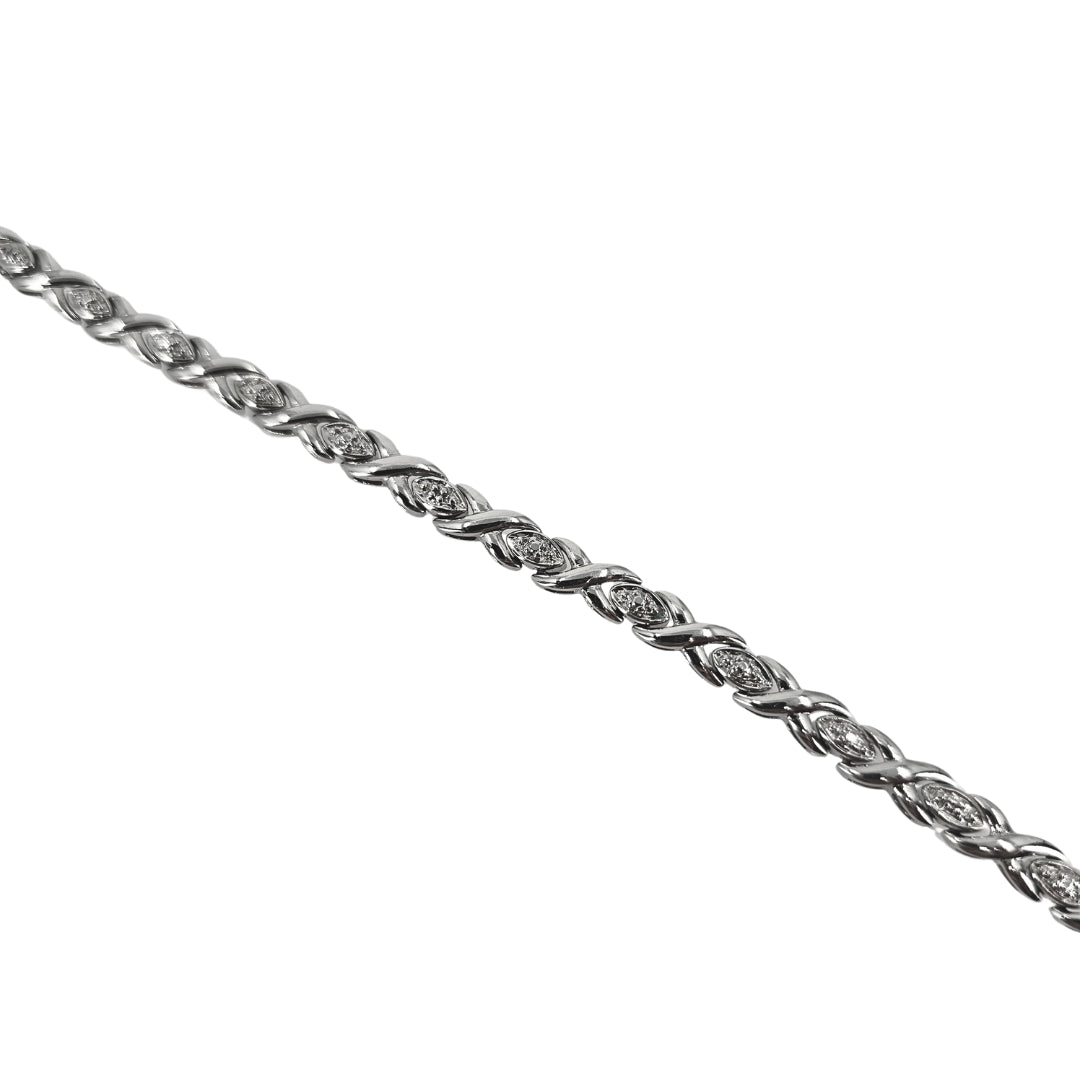 Sterling Silver Hugs and Kisses Bracelet