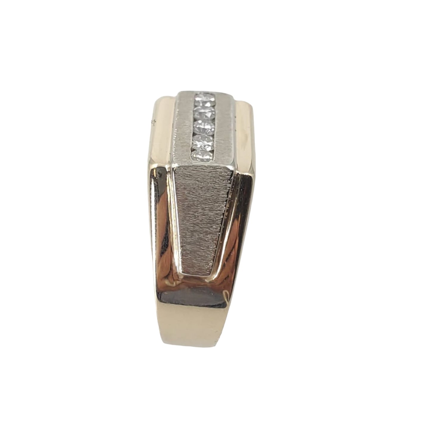 Two Tone Channel Set Diamond Ring