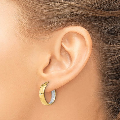 Two Tone Small Hoop Earrings