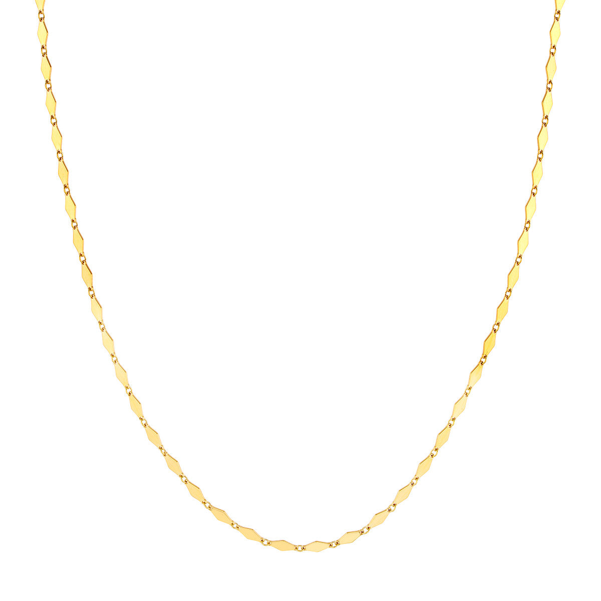 Yellow Gold Mirror Diamond Cut Necklace
