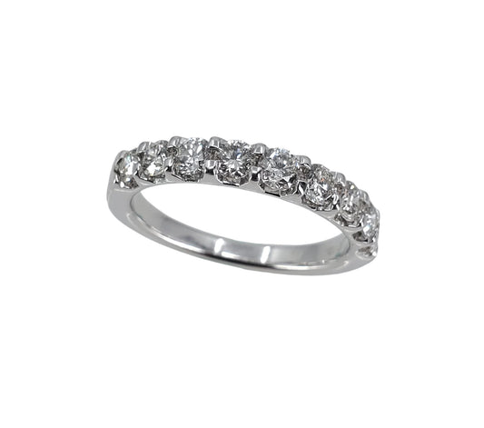 White Gold Round Diamond Shared Prong Wedding Band