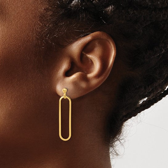 Yellow Sterling Silver Paperclip Earrings
