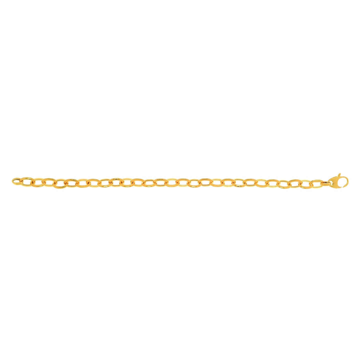 Yellow Gold 3D Oval Open Link Necklace