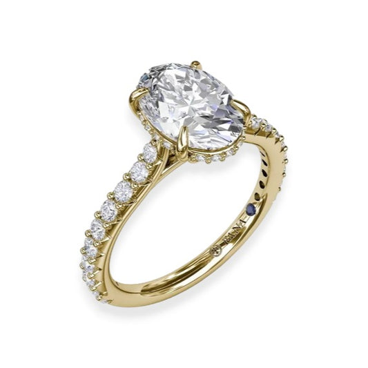 Yellow Gold Hidden Halo Engagement Ring