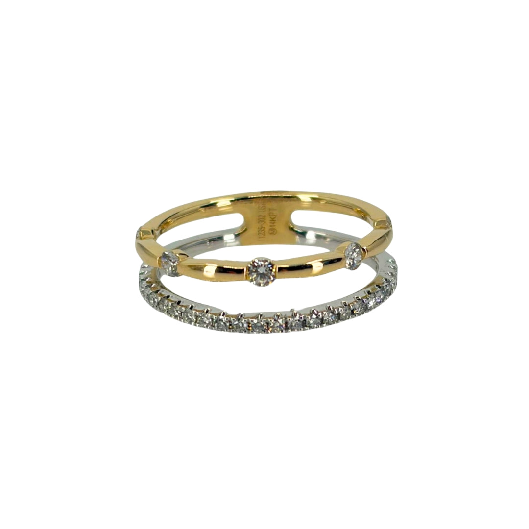 Two Tone Diamond Stackable Ring