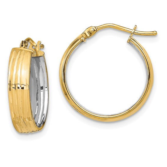 Two Tone Small Hoop Earrings