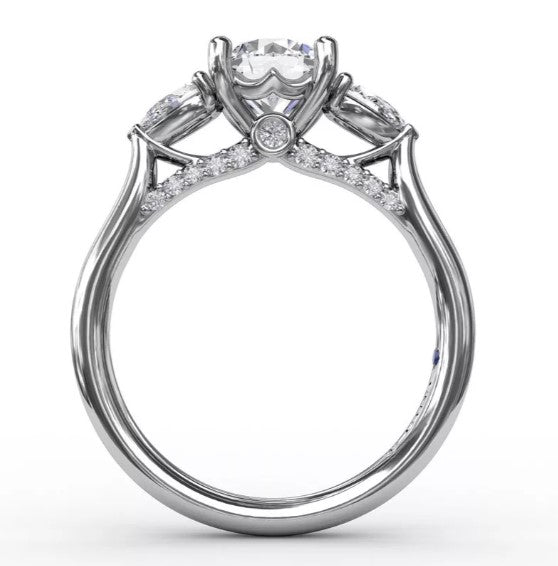 White Gold Three Stone Diamond Engagement Ring