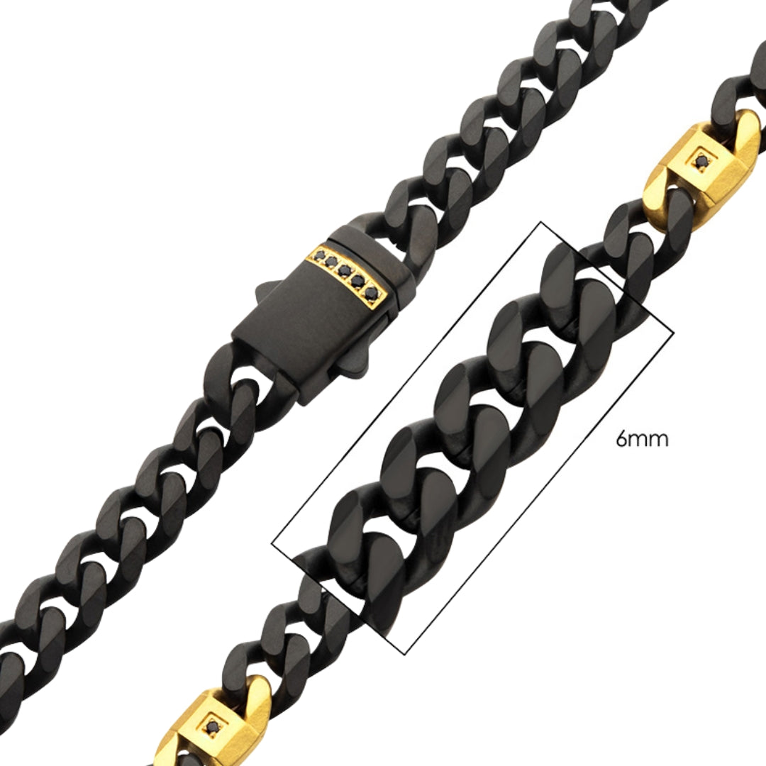 Black and Gold Stainless Steel Kraken Necklace