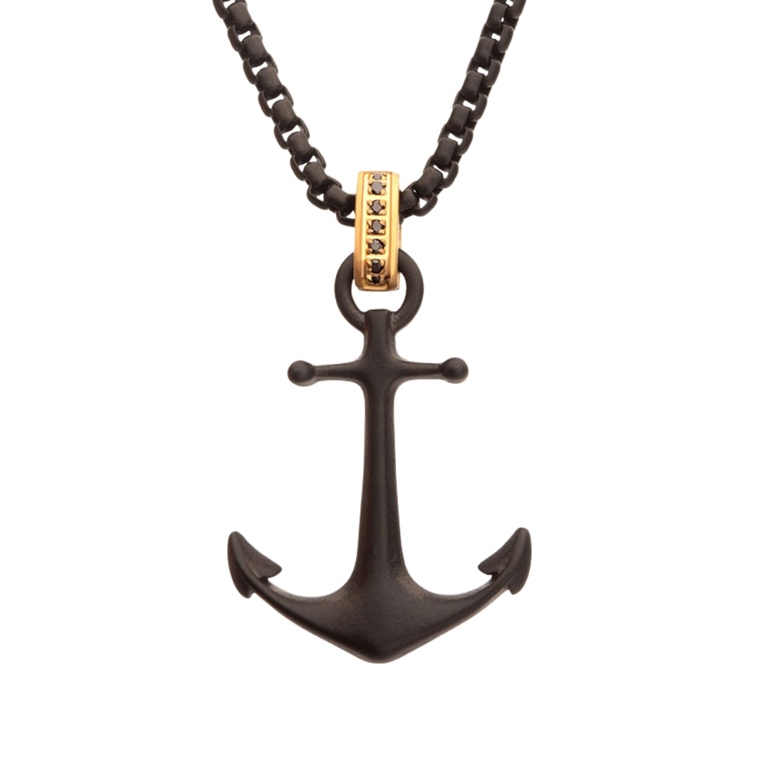 Black Steel Kraken Anchor Pendant