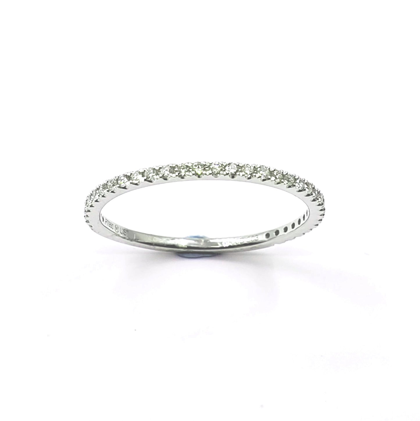 Platinum French Set Wedding Band