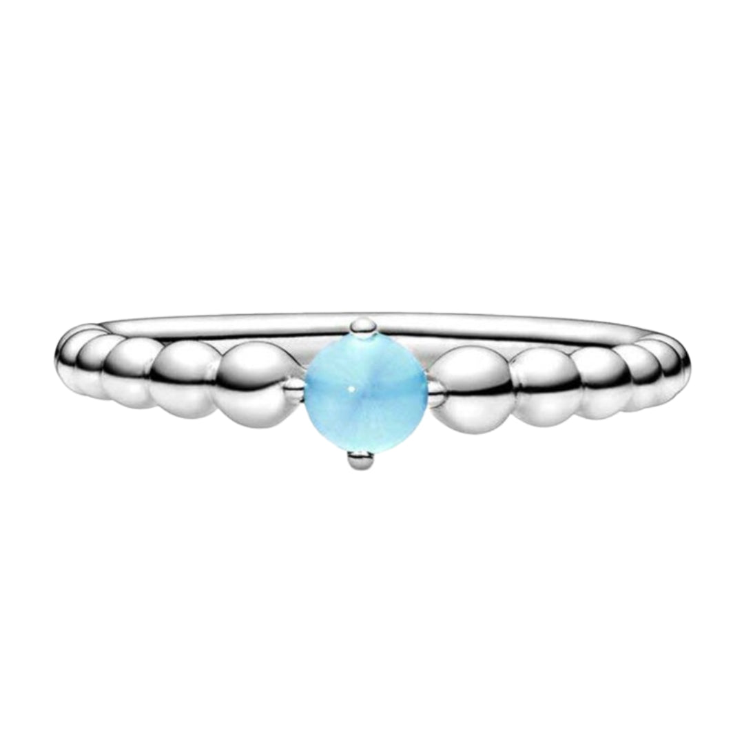 Sterling Silver Sky Blue Topaz Pandora Ring